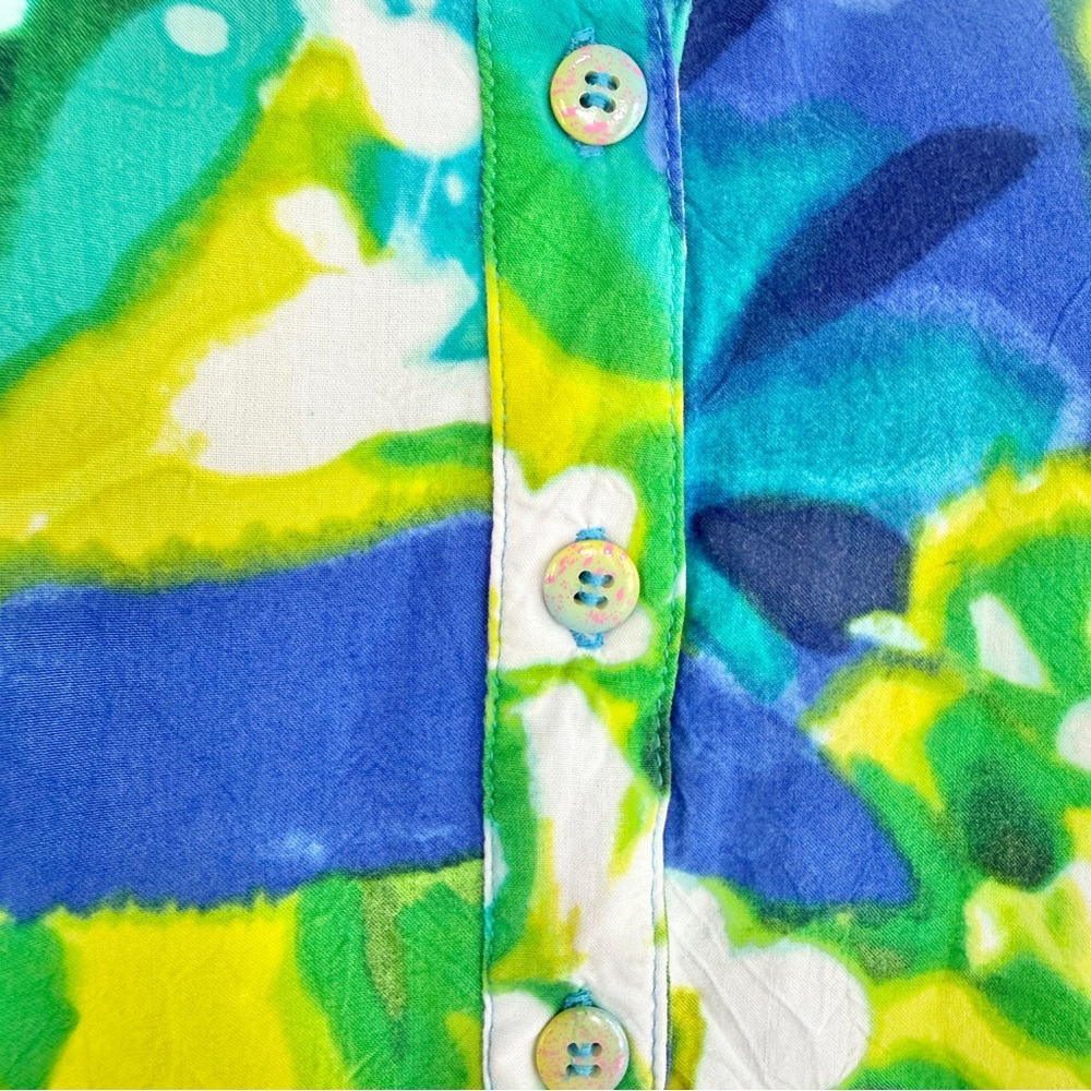 JAMS World Floral Tunic Shirt 3/4 Button Down Womens Small - Picture 4 of 8